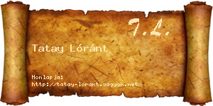Tatay Lóránt névjegykártya